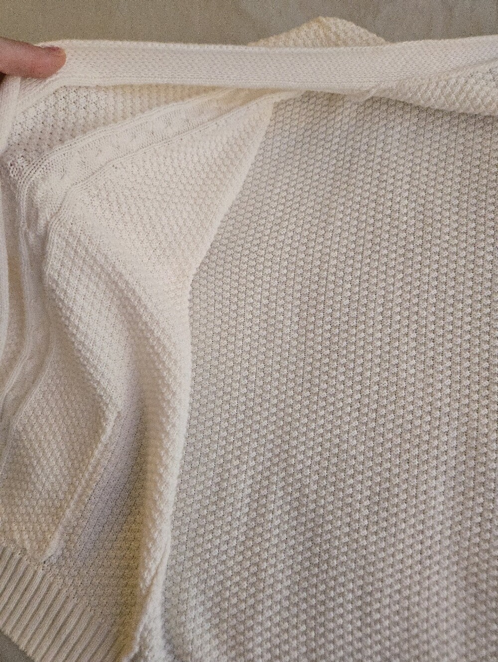 Hollister Ivory White Comfy Cloud Easy No Close Cardigan Pockets Cotton HAL3 - Picture 7 of 12